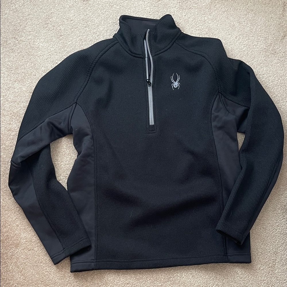 Spyder Men's Dark Black Quarter Zip Sweater